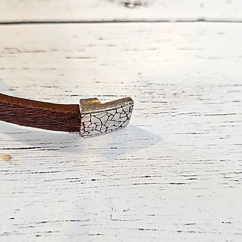 Handmade Cow Leather Indian Nickel Bracelet